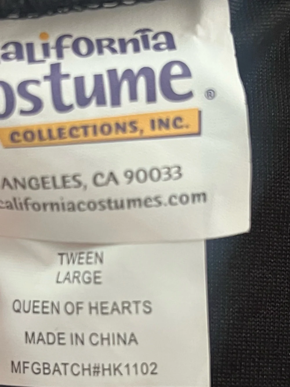 Queen of Hearts Halloween Tween Sz L 10-12 California Costume Dress See Descript